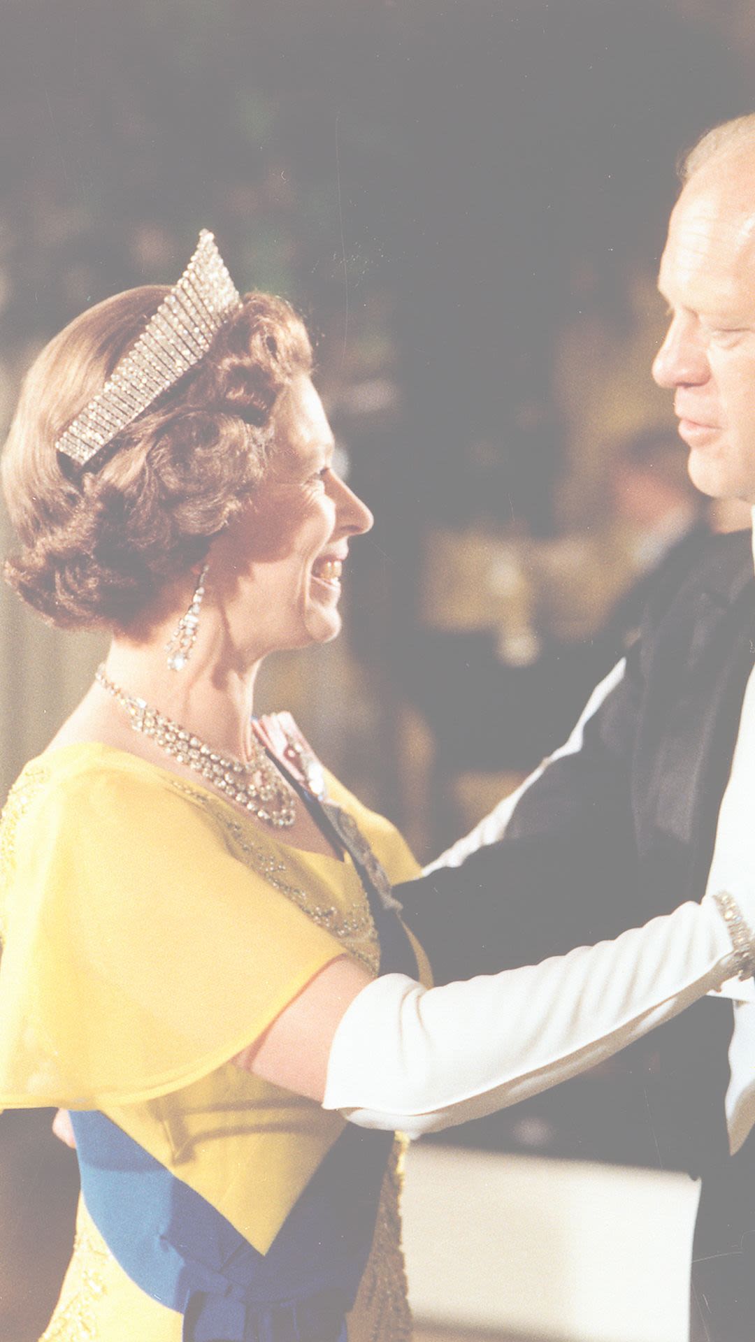 American President Gerald Ford dances with Queen Elizabeth