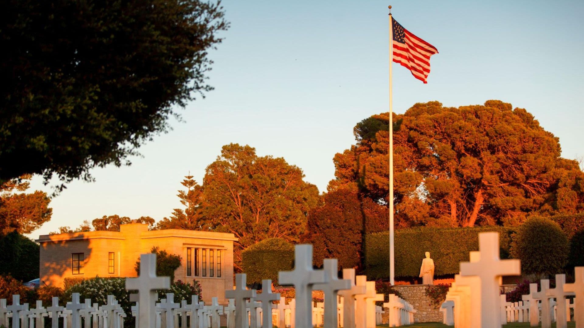 U.S. flag at North Africa American Cemetery (American Battle Monuments Commission/Warrick Page)