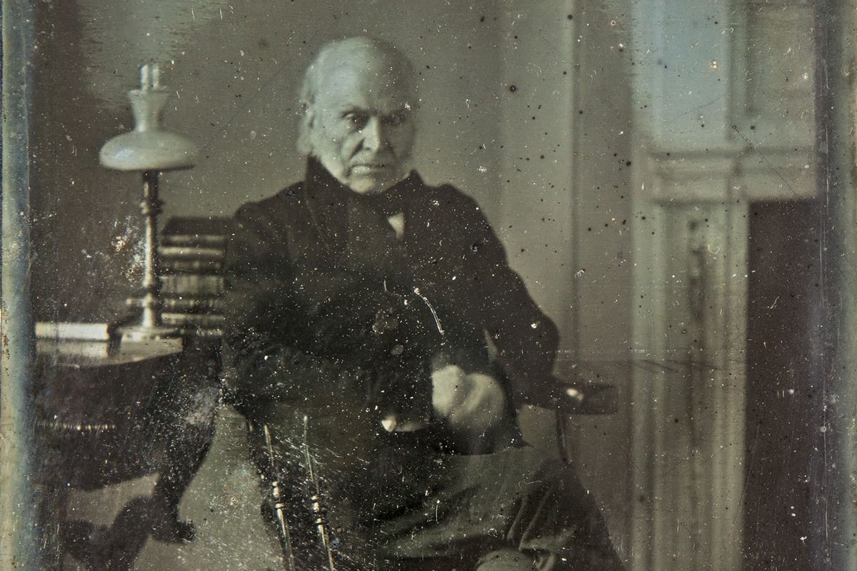 Daguerreotype of John Quincy Adams sitting in a chair (National Portrait Gallery, Smithsonian Institution/Philip Haas)