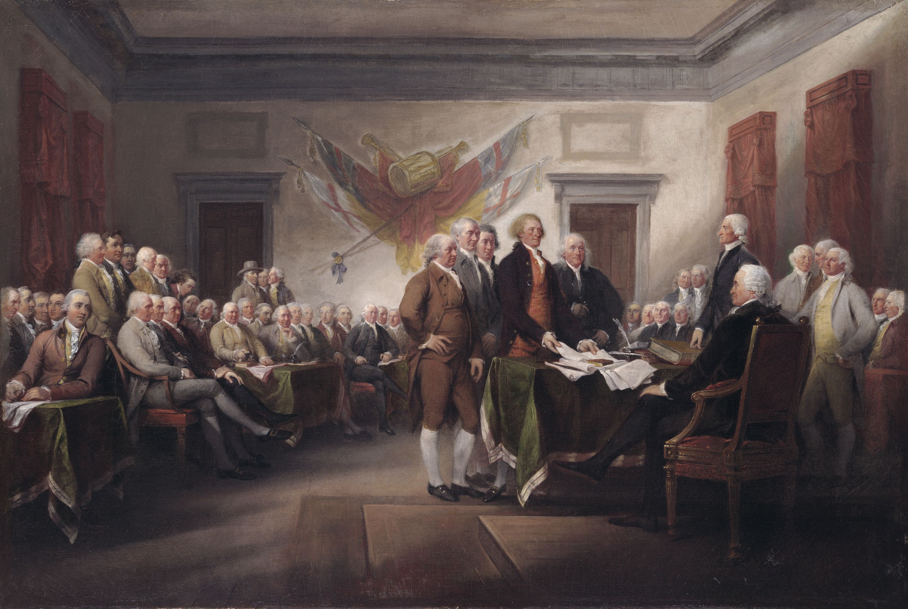 Painting of early American leaders presenting Declaration of Independence to Congress (Architect of the Capitol)