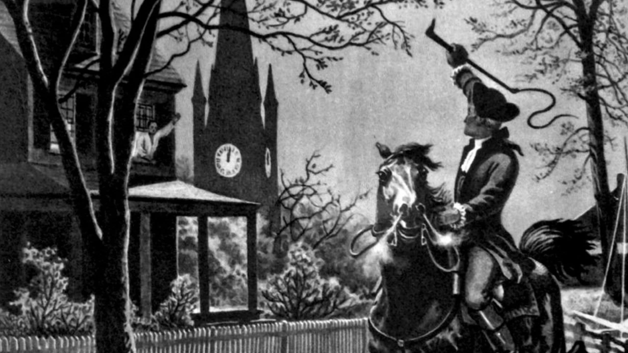 Illustration of Paul Revere riding horse (© Interim Archives/Getty Images)