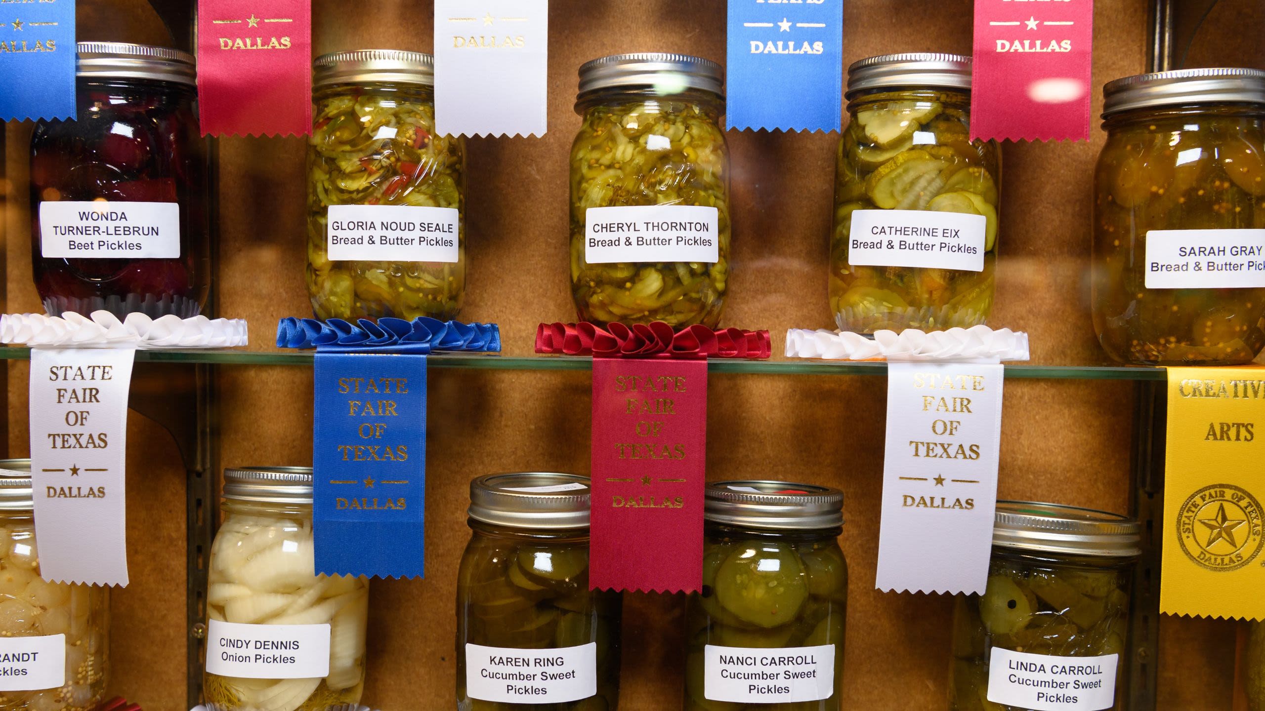 Award-winning jars of pickles on display (Courtesy of State Fair of Texas)