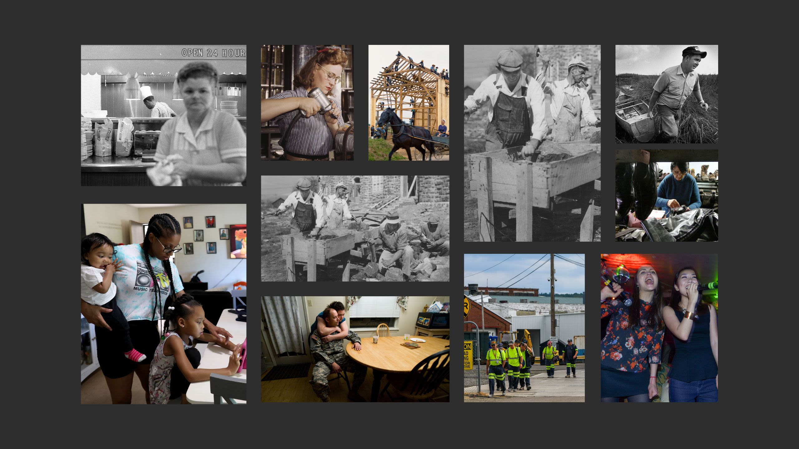 Collage of photos from previous panels